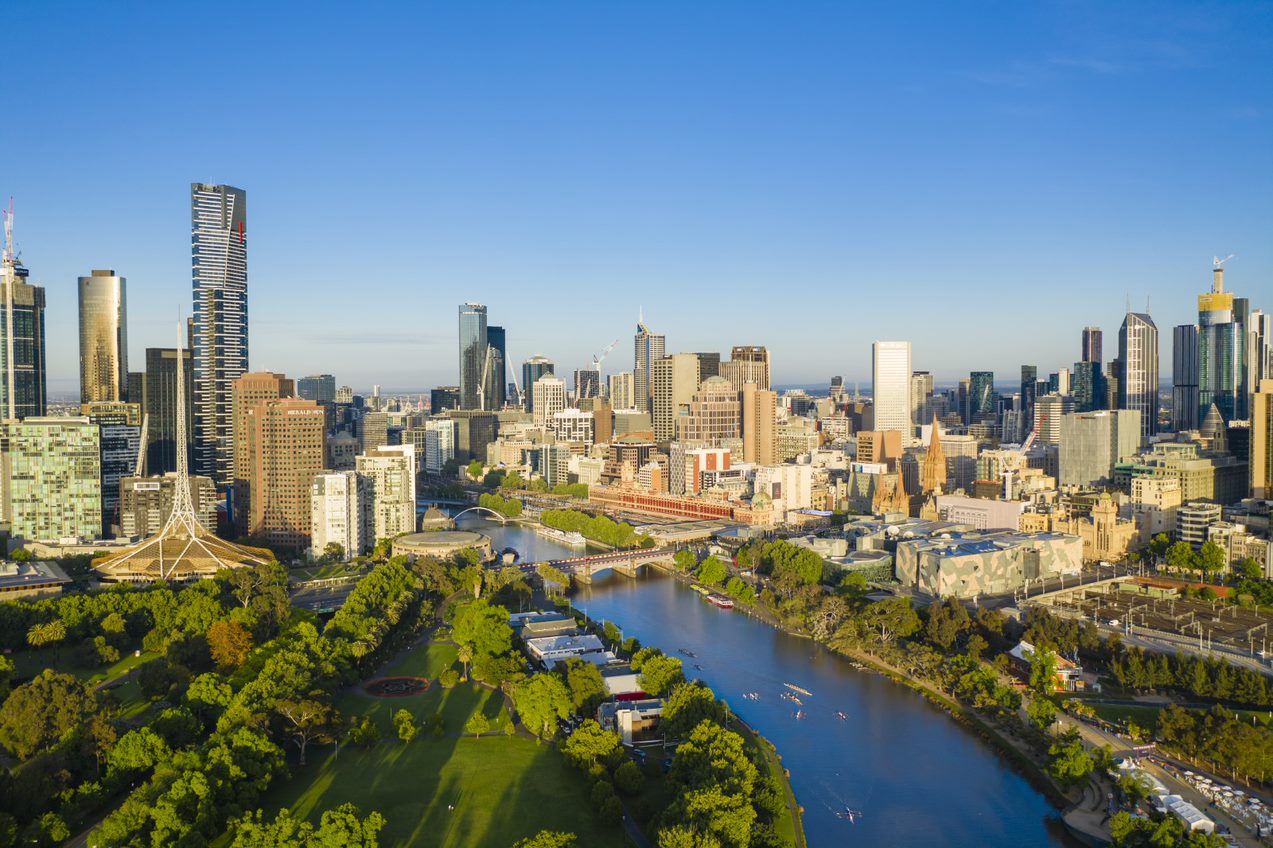 Aerial photo of Melbourne city