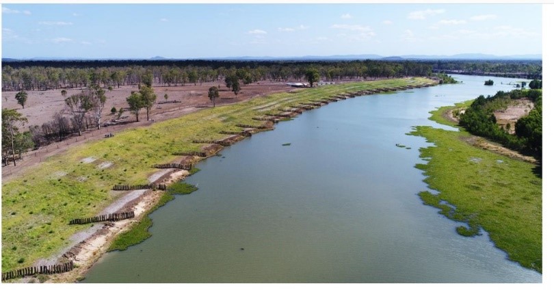 Fitzroy River site immediately following bank stabilisation works.